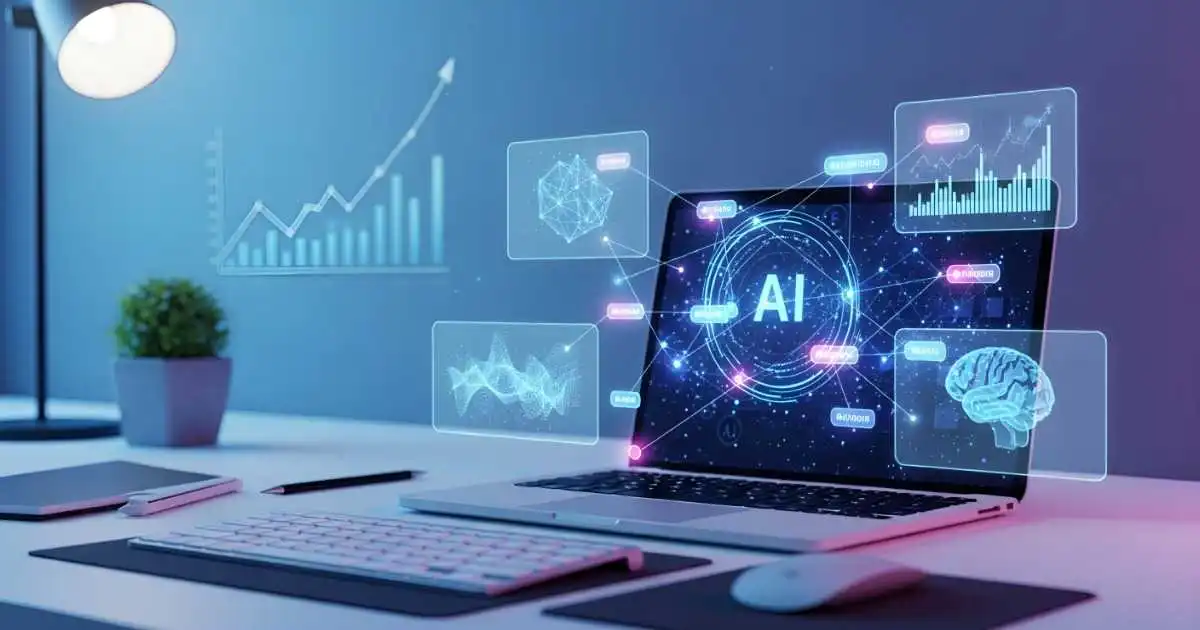 AI side hustles concept - artificial intelligence tools and money making opportunities visualization